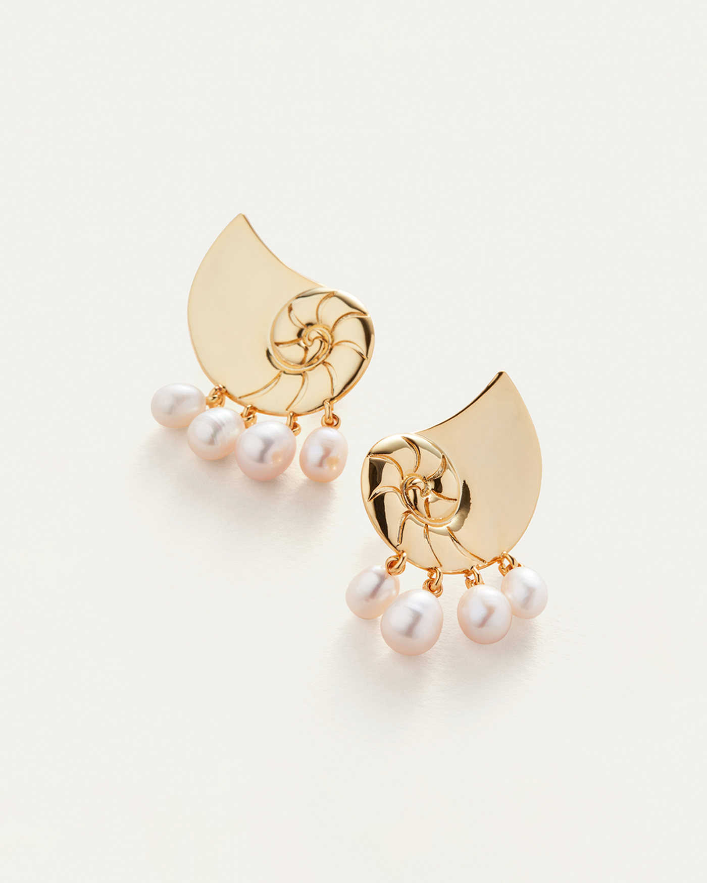 Lucille Climber Earrings | 14K Gold Dipped Brass | Freshwater Pearl