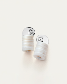 Odette Earrings | Silver Dipped Brass | Shell Discs