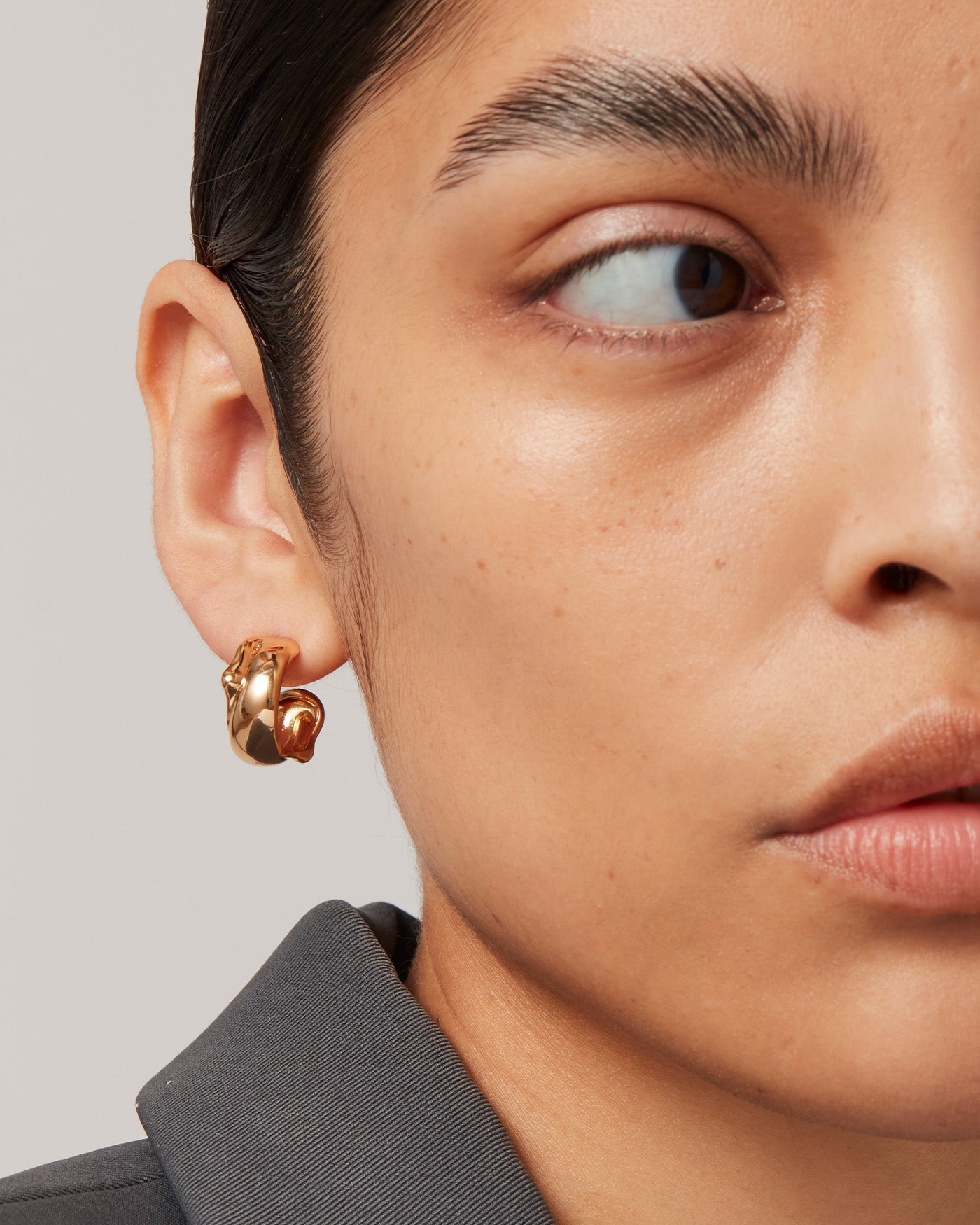 Sees Hoop Earrings | 14K Gold Dipped Brass