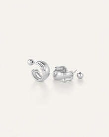Sees Hoop Earrings | Silver Dipped Brass