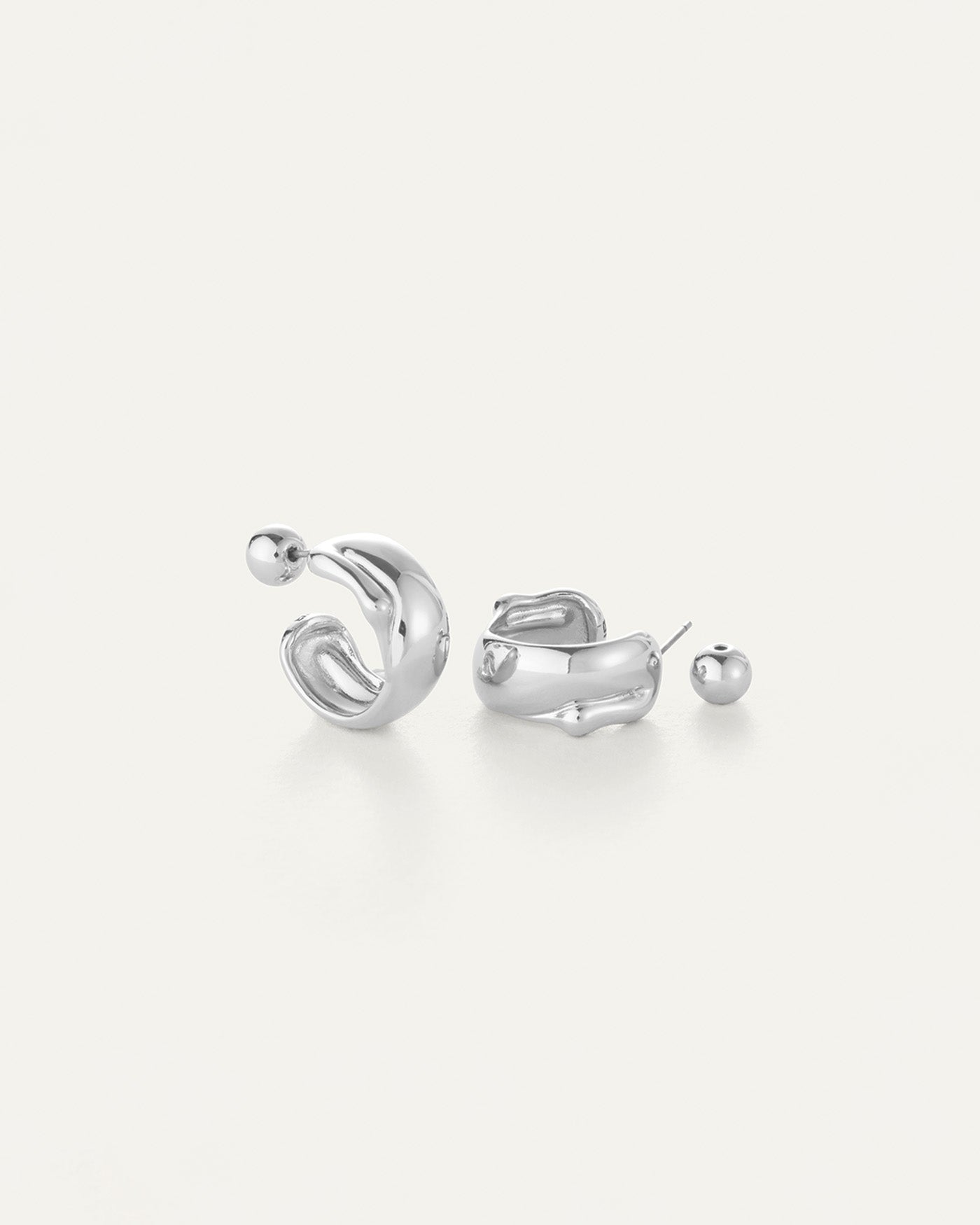 Sees Hoop Earrings | Silver Dipped Brass