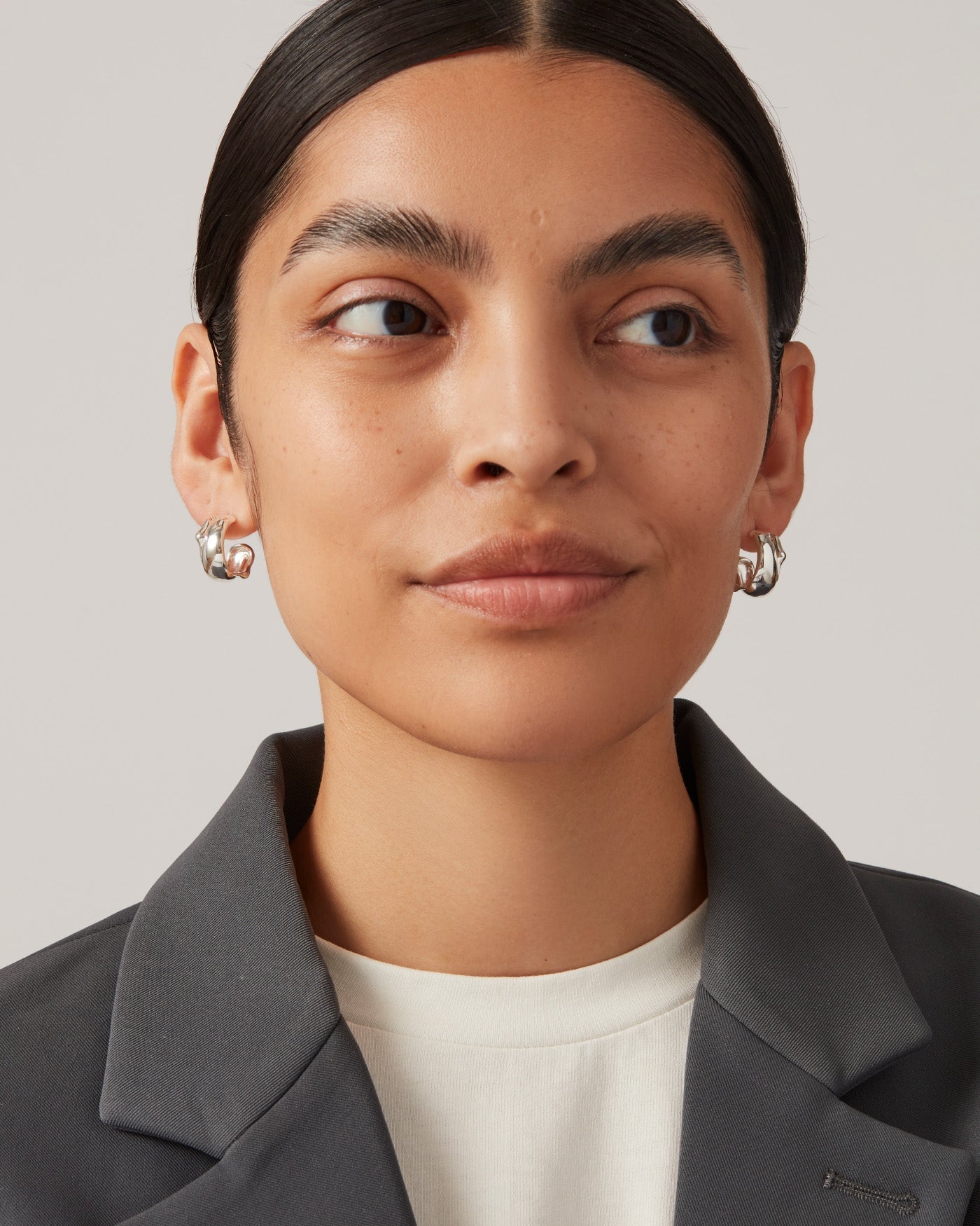 Sees Hoop Earrings | Silver Dipped Brass