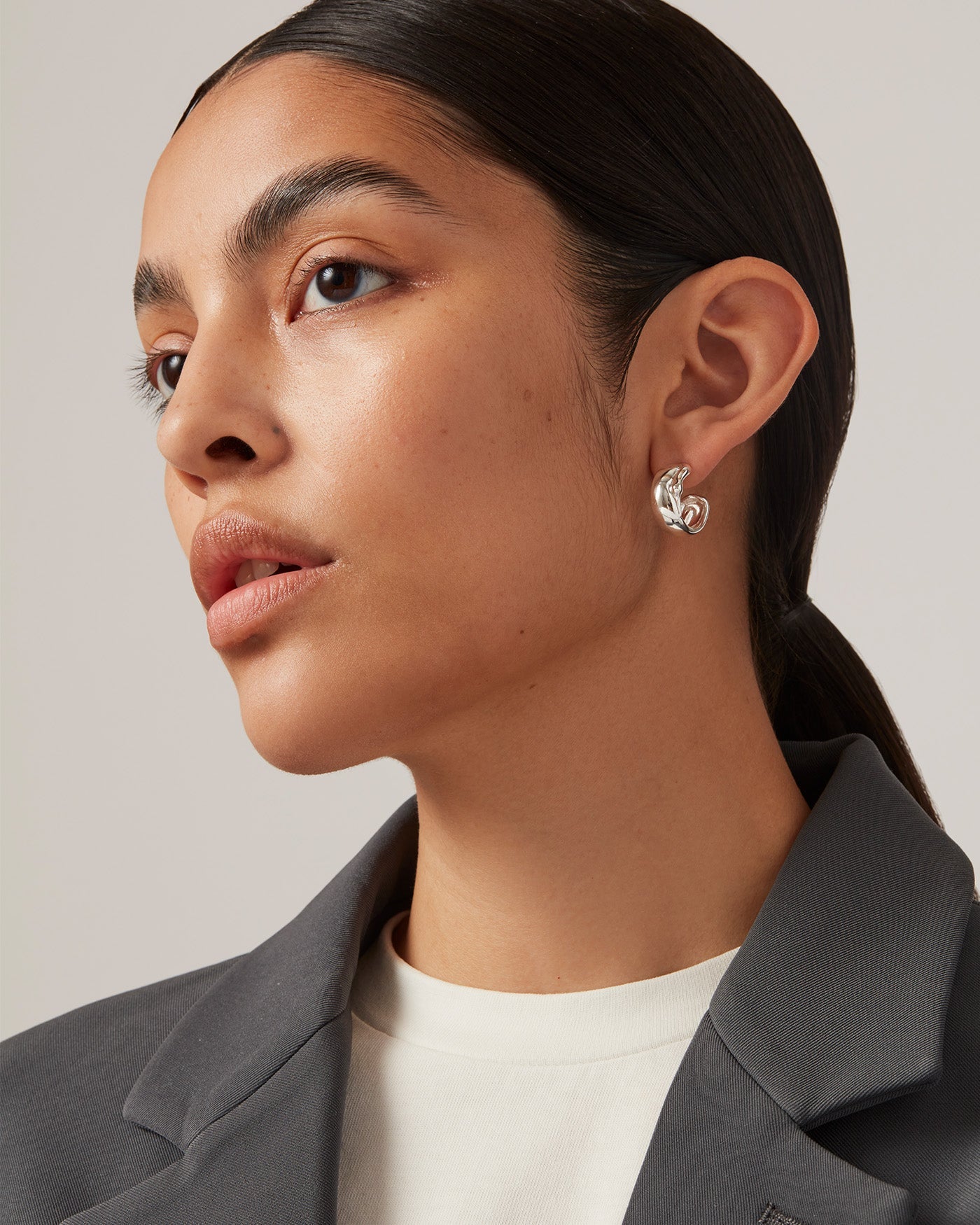 Sees Hoop Earrings | Silver Dipped Brass