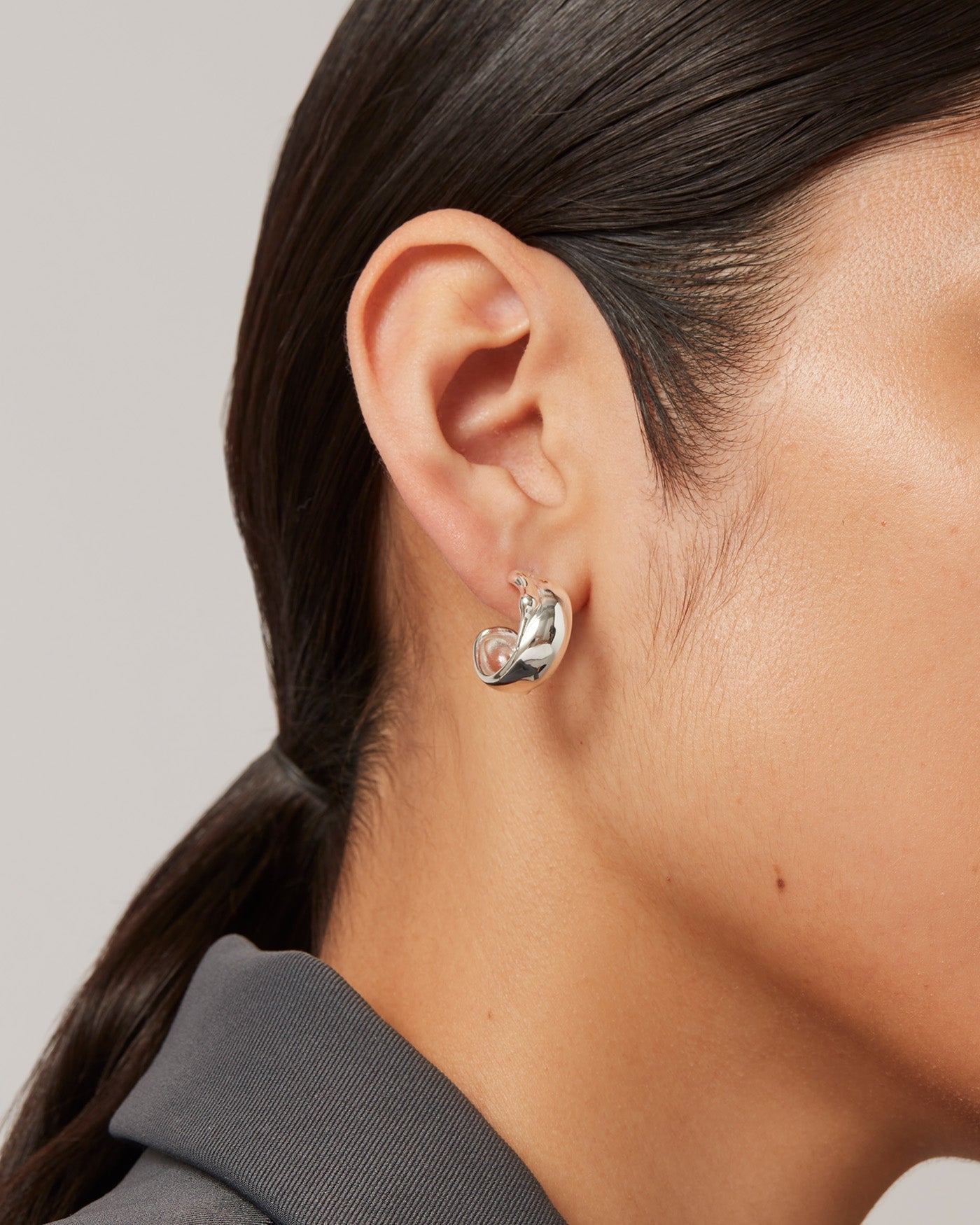 Sees Hoop Earrings | Silver Dipped Brass