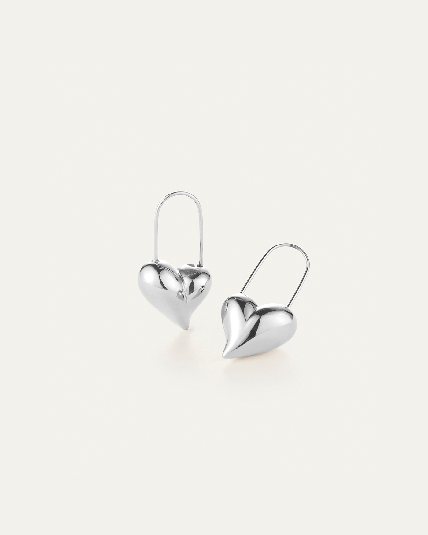 Celeste Heart Earrings | Platinum-Plated Steel