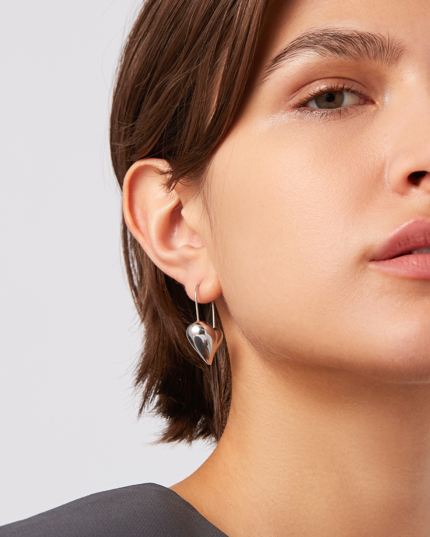 Celeste Heart Earrings | Platinum-Plated Steel