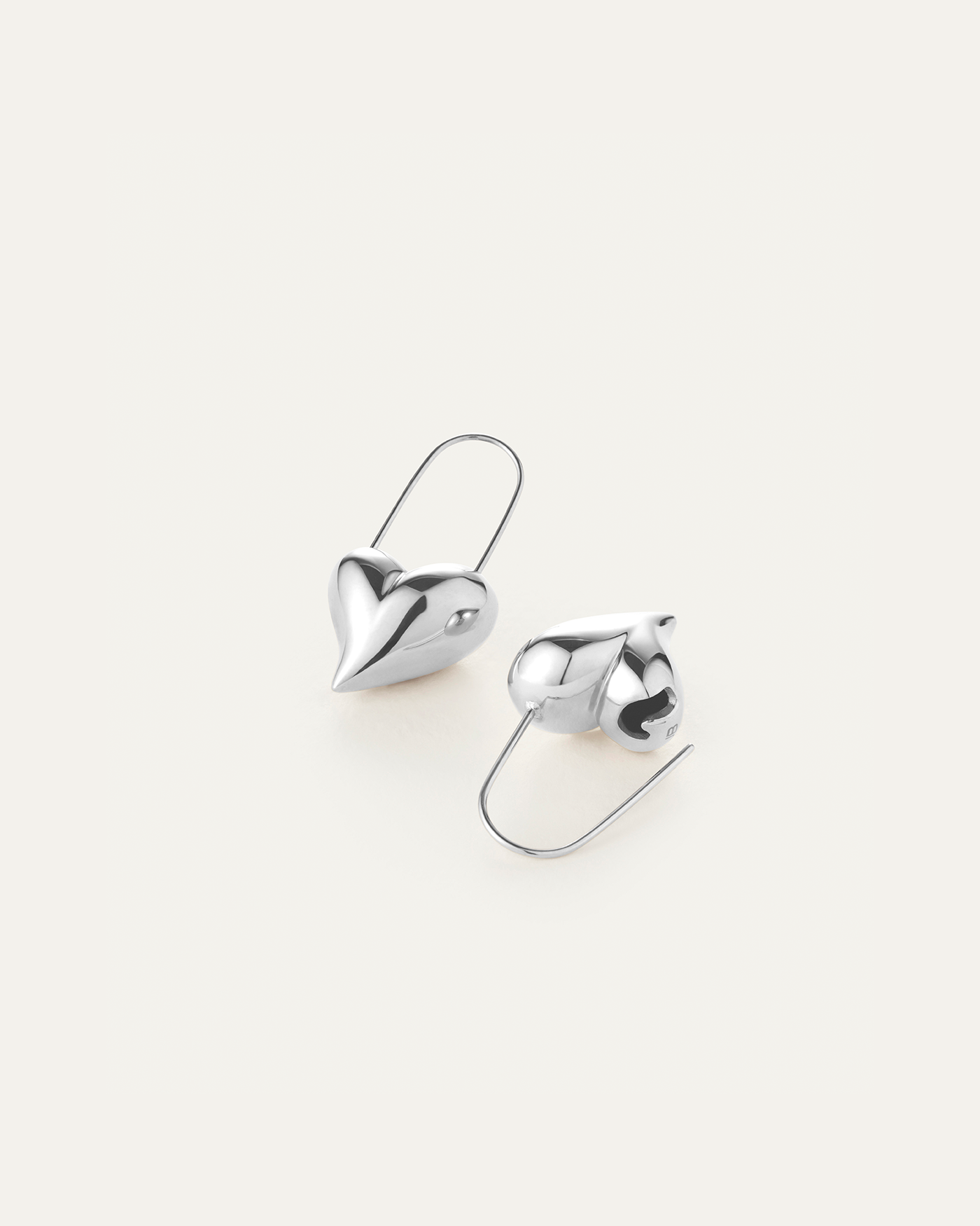 Celeste Heart Earrings | Platinum-Plated Steel