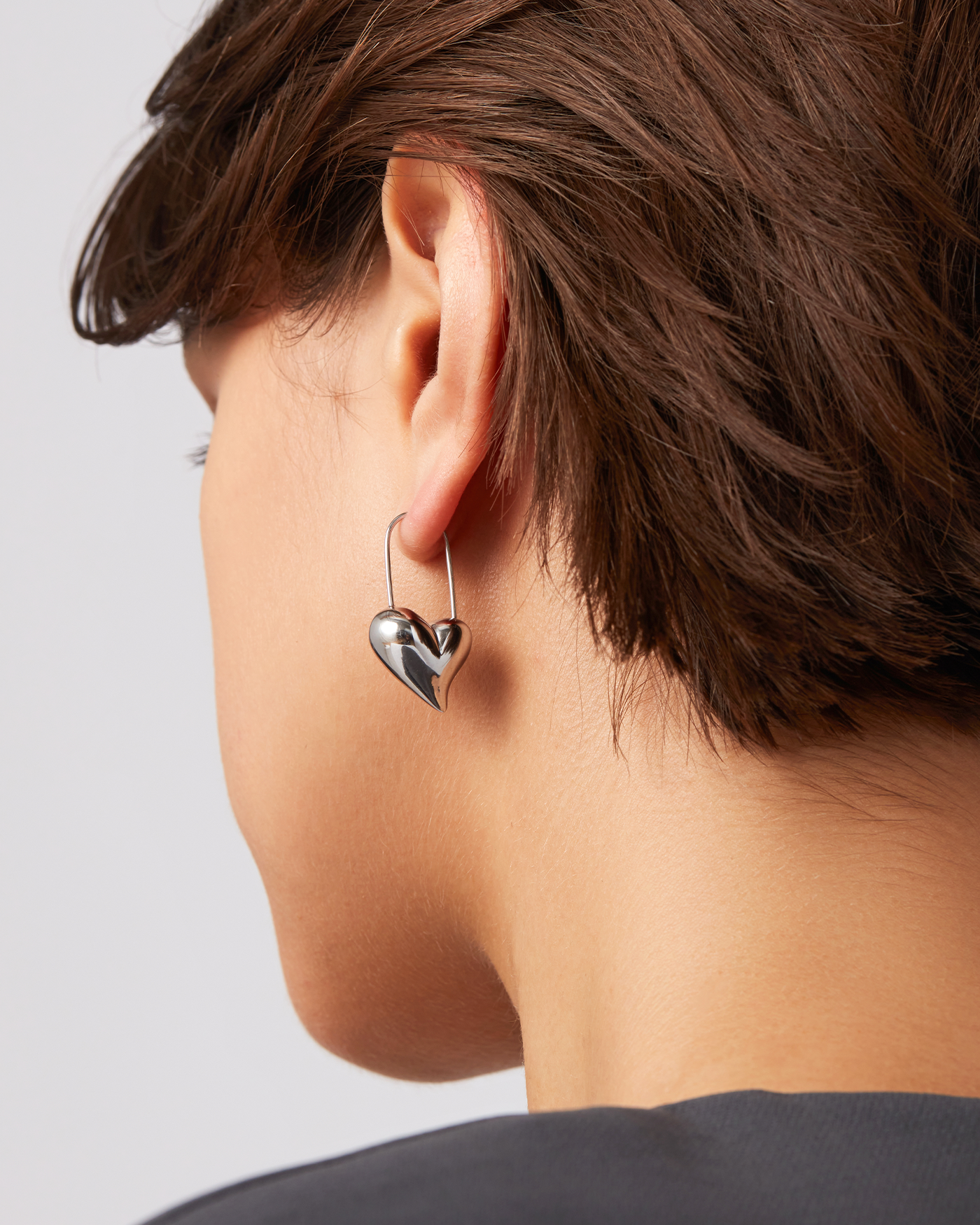 Celeste Heart Earrings | Platinum-Plated Steel