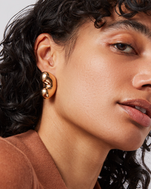 Eliza Puff Earrings | 14K Gold Dipped Brass