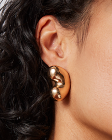 Eliza Puff Earrings | 14K Gold Dipped Brass