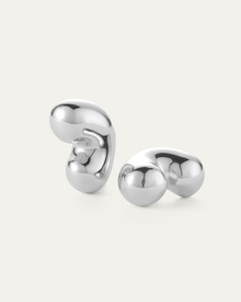 Eliza Puff Earrings | Silver Dipped Brass