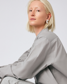 Eliza Puff Earrings | Silver Dipped Brass