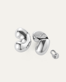 Eliza Puff Earrings | Silver Dipped Brass