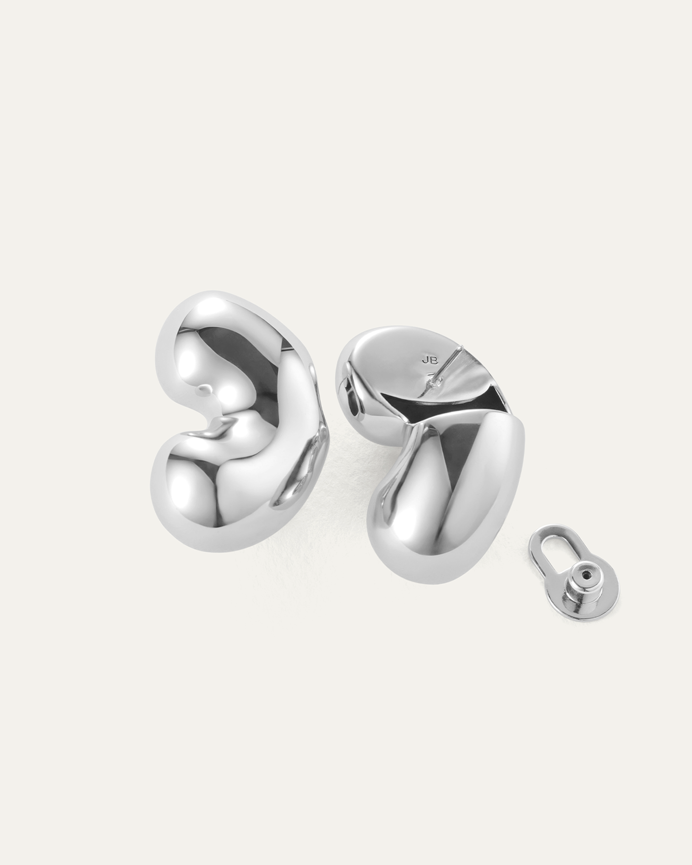 Eliza Puff Earrings | Silver Dipped Brass