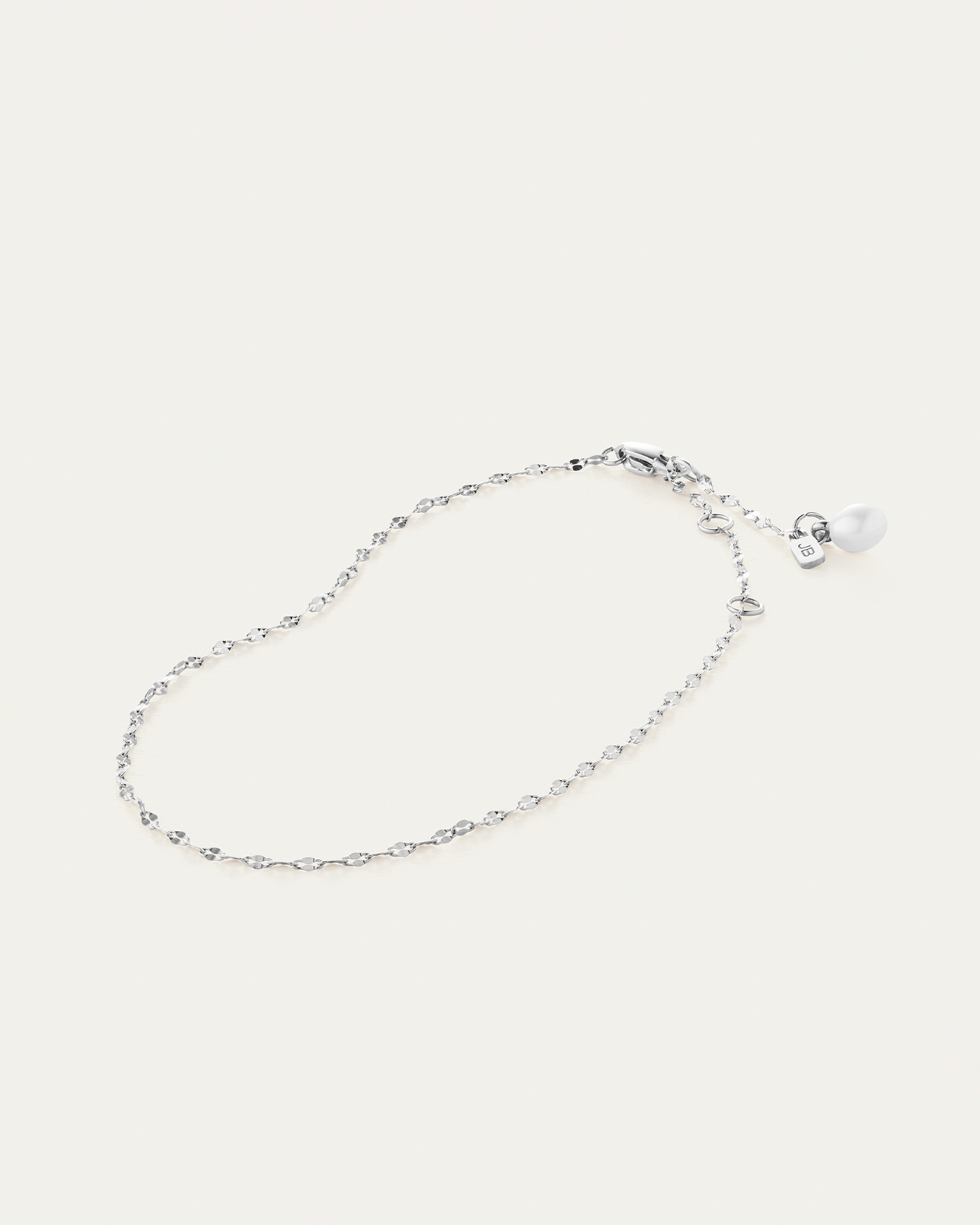 Capri Anklet | Platinum-Plated Steel | Freshwater Pearl