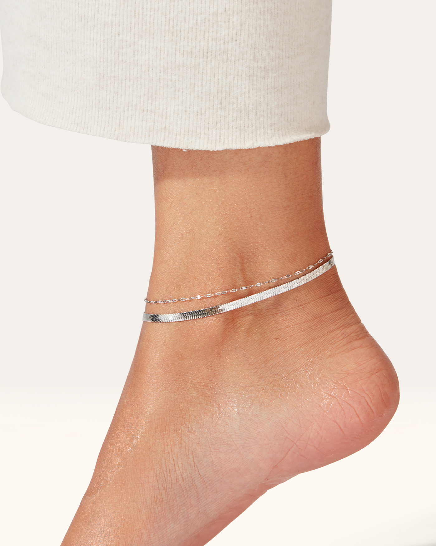 Capri Anklet | Platinum-Plated Steel | Freshwater Pearl