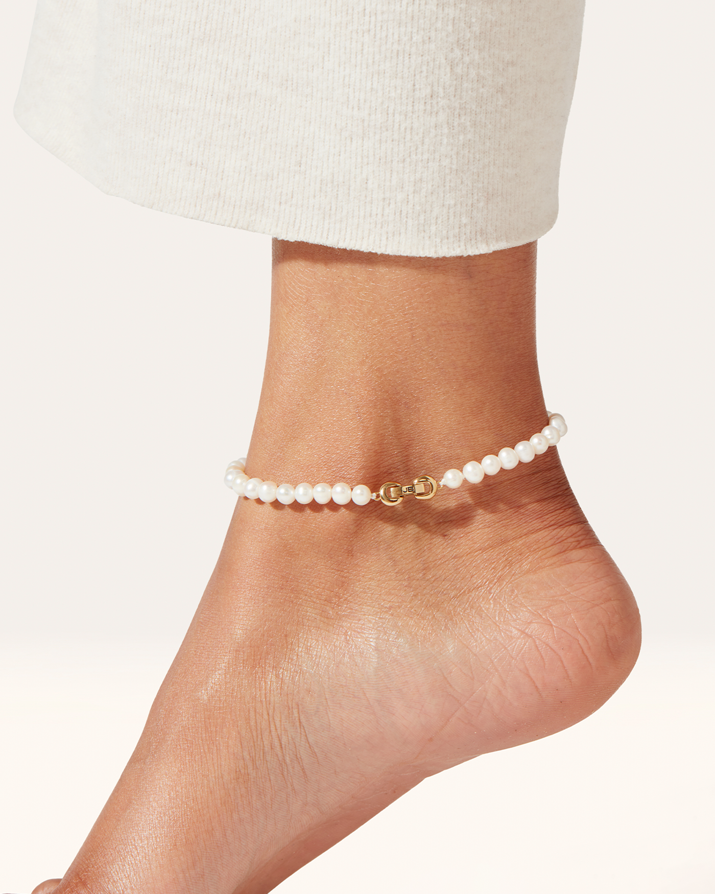 Noa Anklet | 14K Gold-Plated Steel | Freshwater Pearls