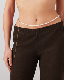 Noa Body Chain | 14K Gold-Plated Steel | Glass Pearl
