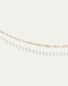 Noa Body Chain | 14K Gold-Plated Steel | Glass Pearl