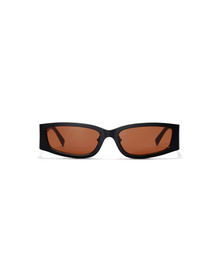 The Y2K Sunglasses | Black Recycled Steel Frame | Amber Poly Renew Lenses