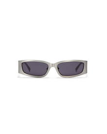 The Y2K Sunglasses | Silver Ion Plated Recycled Steel Frame | Grey Poly Renew Lenses