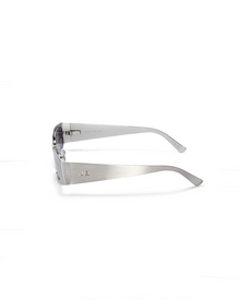 The Y2K Sunglasses | Silver Ion Plated Recycled Steel Frame | Grey Poly Renew Lenses