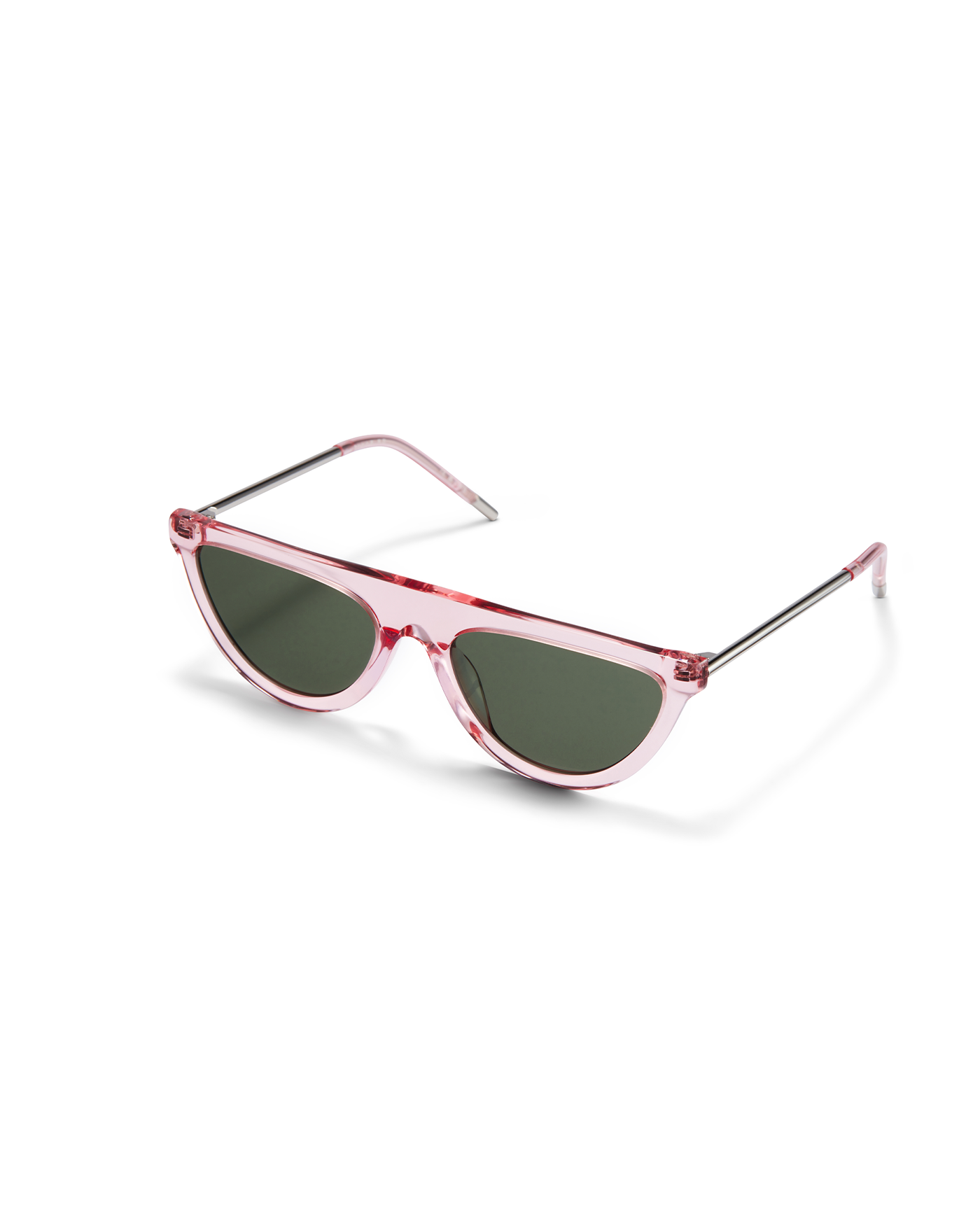 The Brow Sunglasses | Pink | Green Lenses