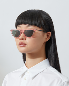 The Brow Sunglasses | Pink | Green Lenses