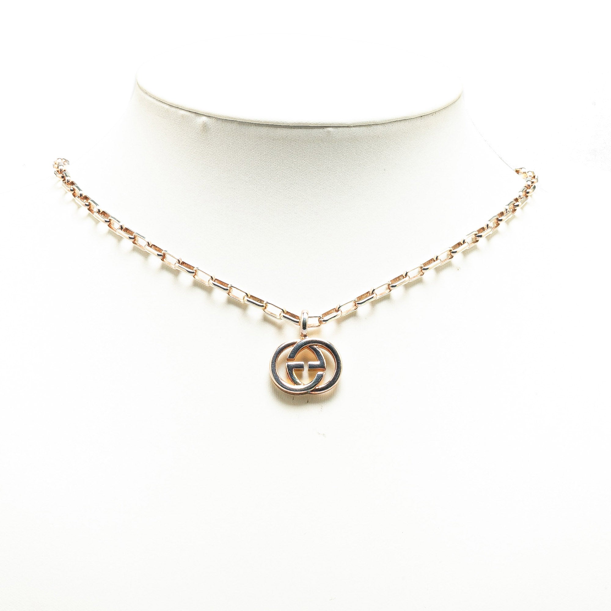 Gucci Pre-Owned Sterling Silver Interlocking G Pendant Necklace | Women | Silver