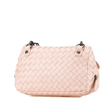 Bottega Veneta | Pre-Owned Leather Intrecciato Chain Flap Crossbody | Pink/Light Pink