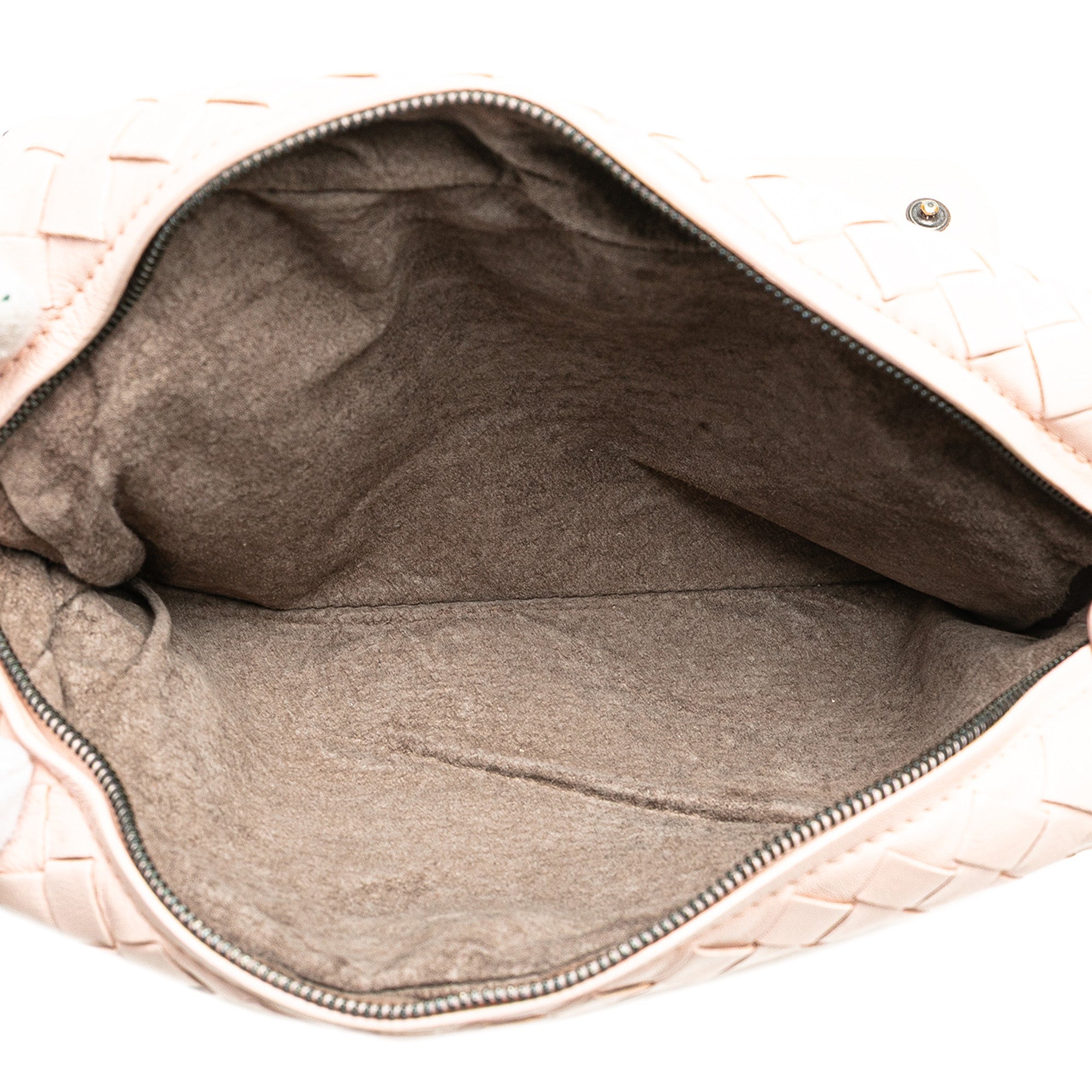 Bottega Veneta | Pre-Owned Leather Intrecciato Chain Flap Crossbody | Pink/Light Pink