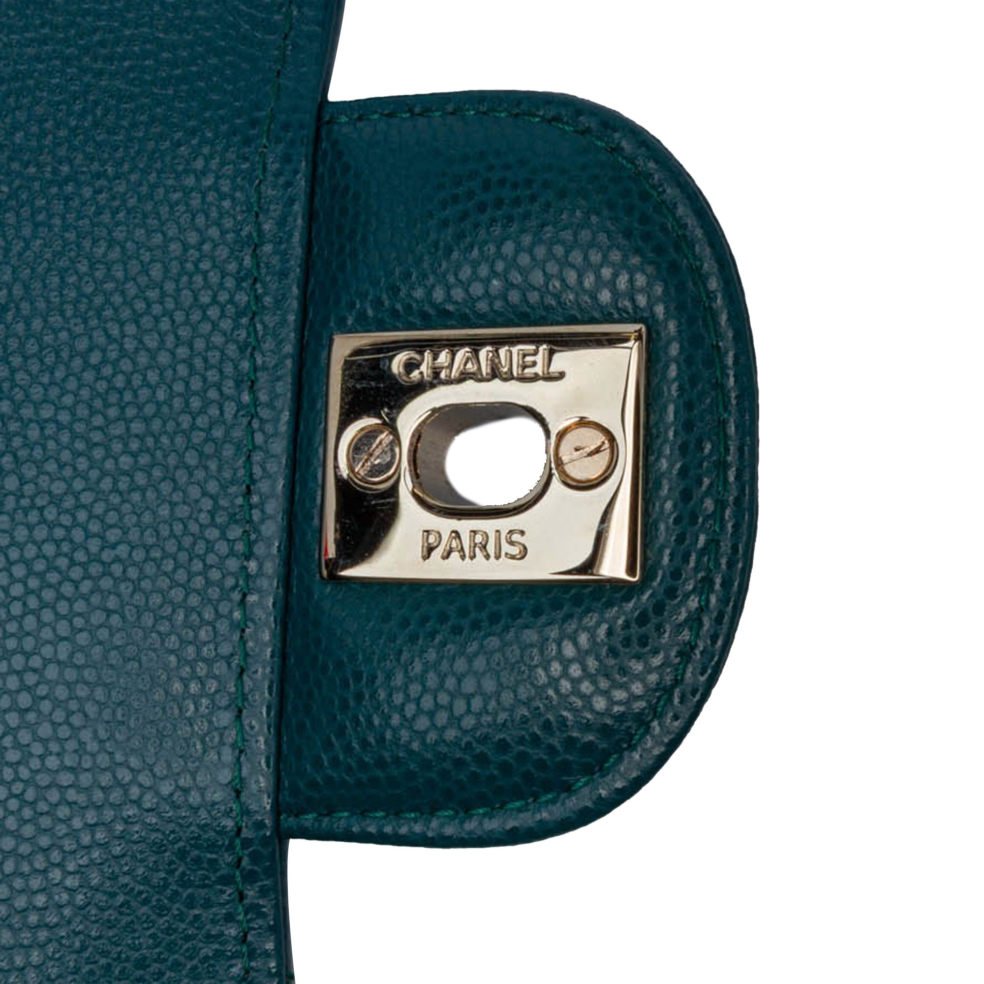 Chanel | Pre-Owned Small Classic Chevron Caviar Double Flap | Blue/Turquoise