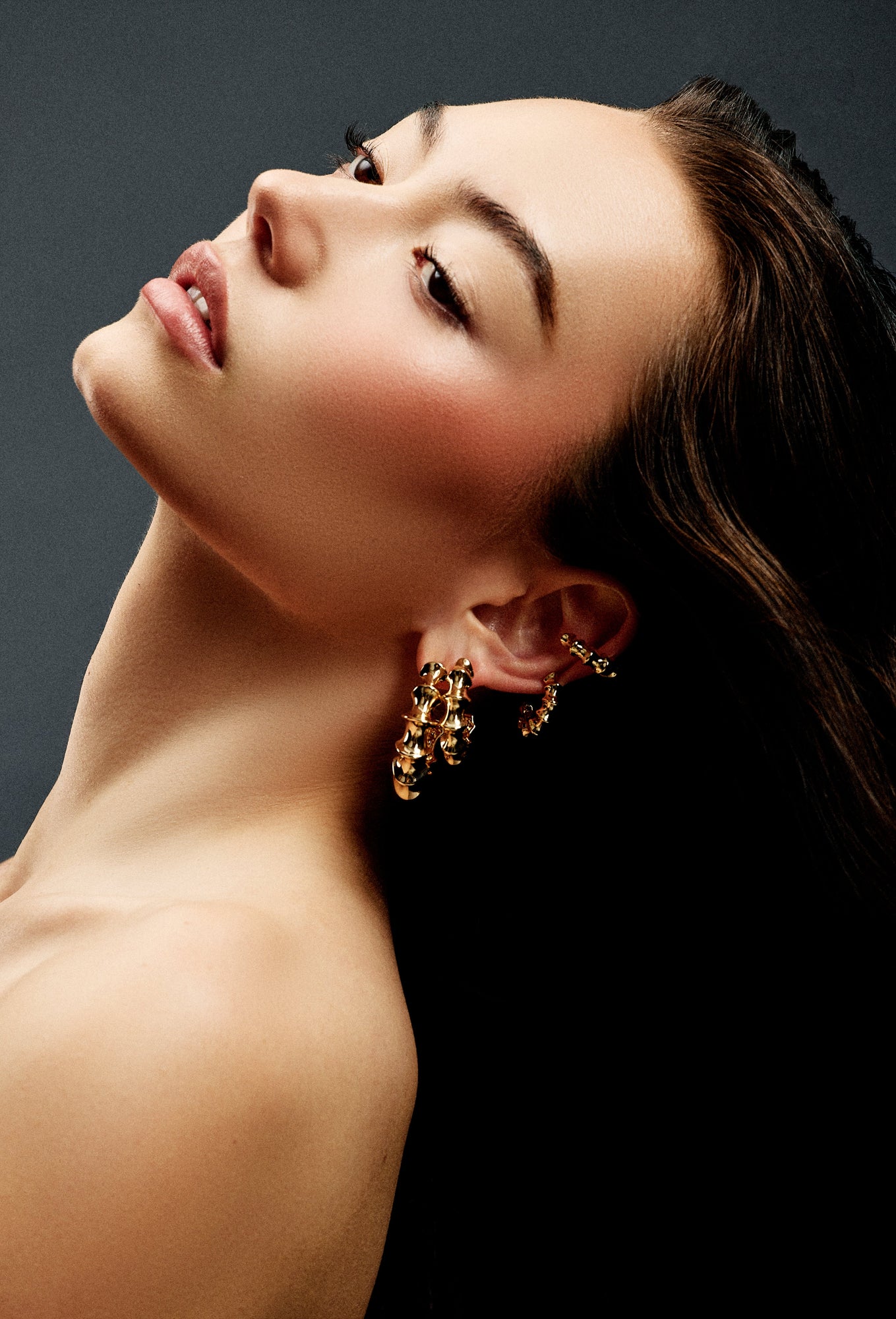 Murphy Ear Cuff earring - alternate angle | 14k gold earrings