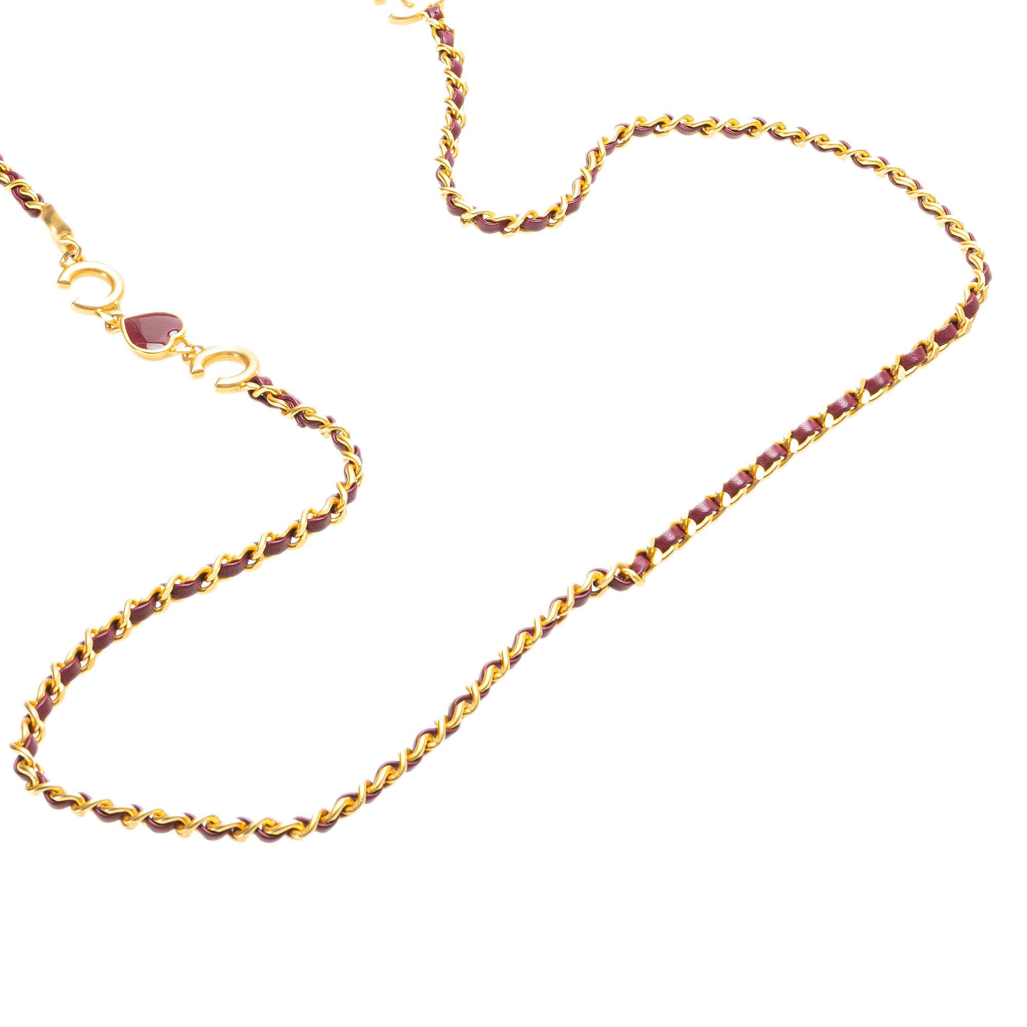 Chanel | Pre-Owned Mini Square Lambskin Coco Heart Chain Flap | Red