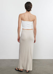 silk knit bias skirt in canvas