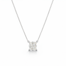 1.00 CT Princess Natural Diamond | Pendant Necklace | 14K White Gold | G Color | SI2 Clarity