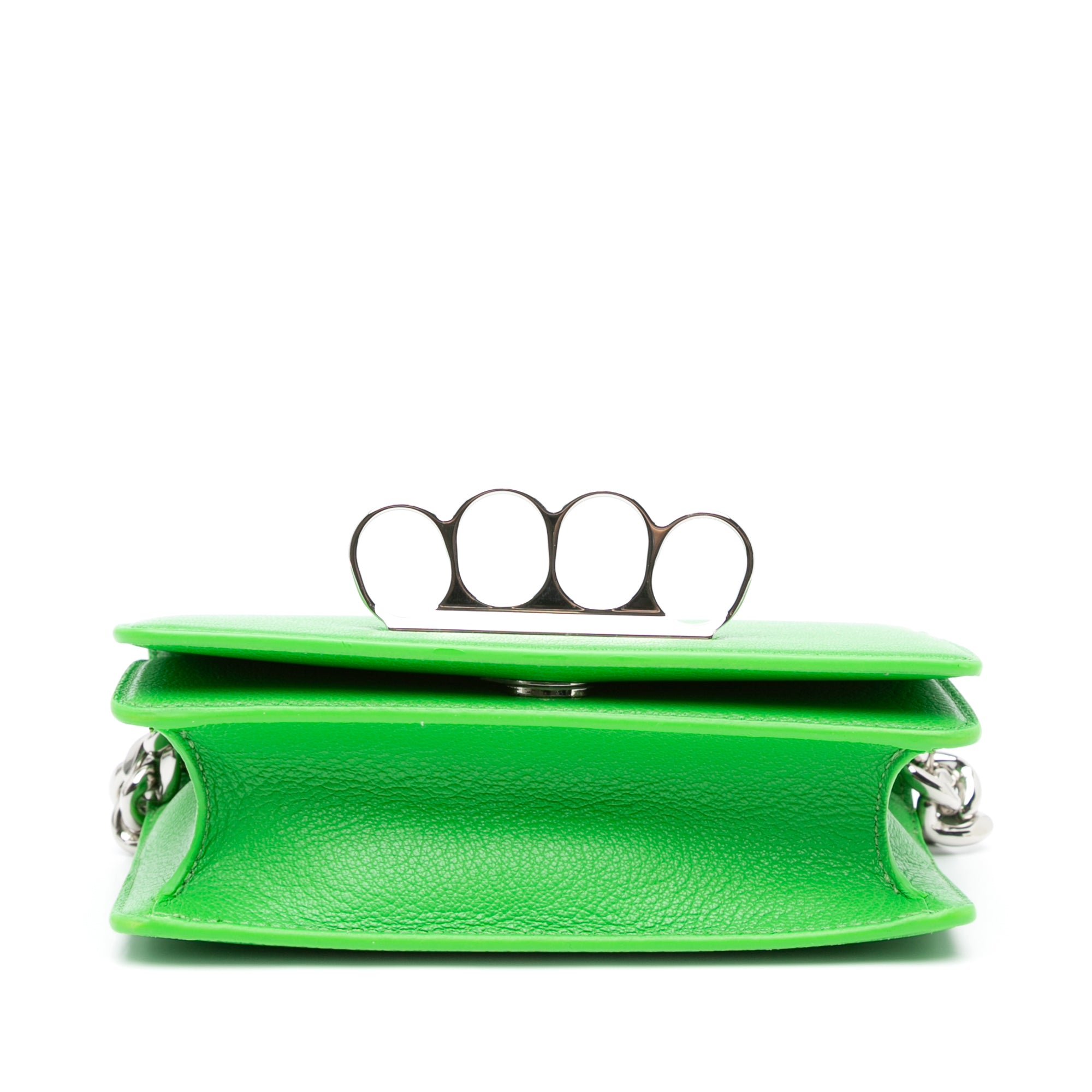 Alexander McQueen | Pre-Owned Calfskin Four Ring Knuckle Satchel | Green