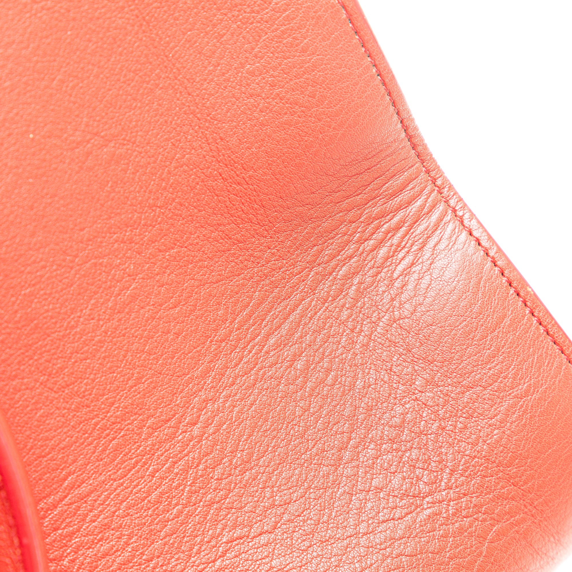 Saint Laurent | Pre-Owned Medium Leather Monogram Cabas Satchel | Red