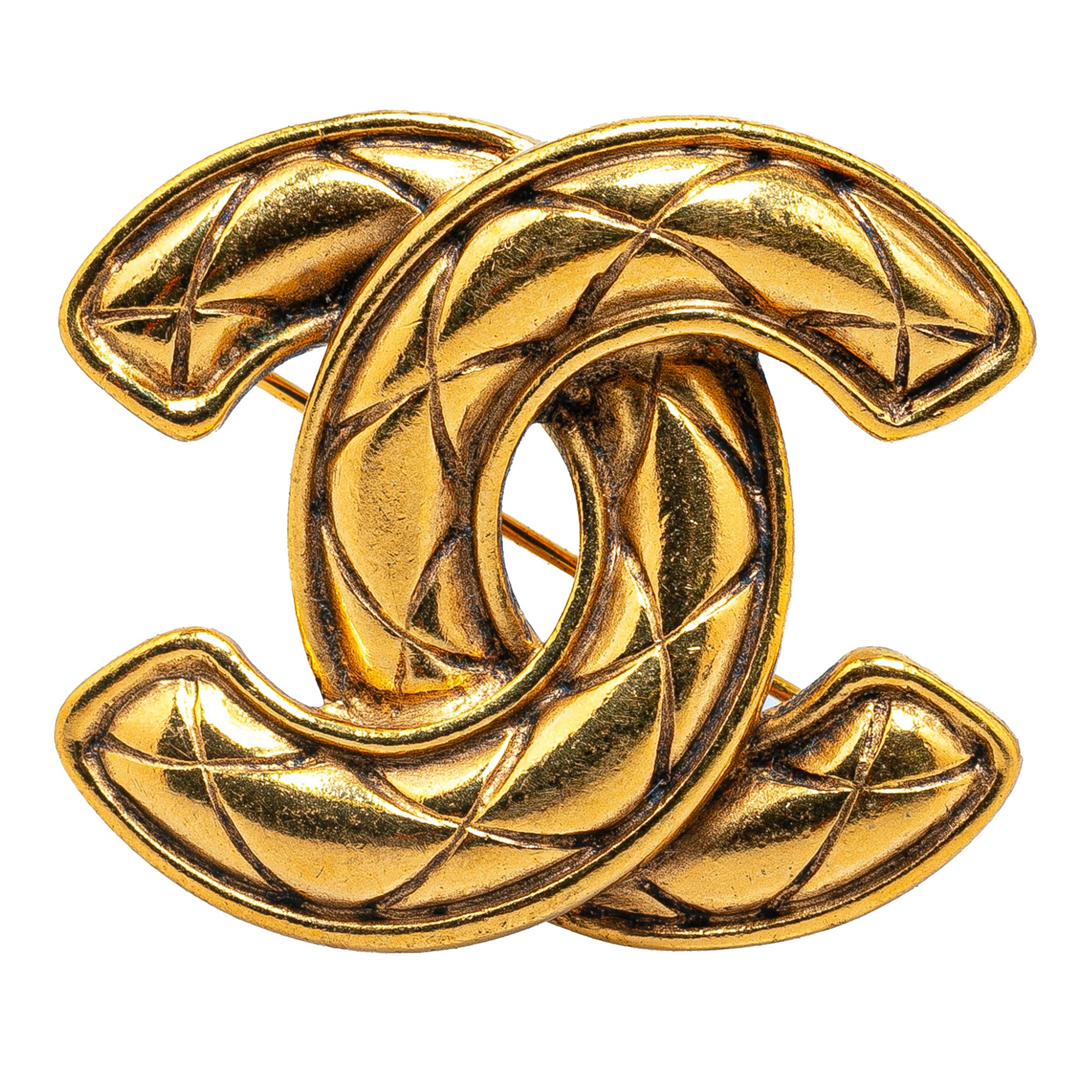 Chanel Pre-Owned Gold-Plated CC Quilted Brooch | Women | Gold (V1)