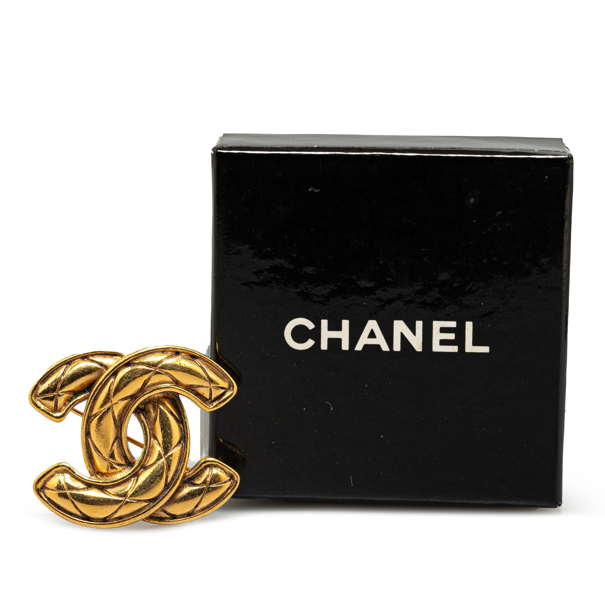 Chanel Pre-Owned Gold-Plated CC Quilted Brooch | Women | Gold (V1)