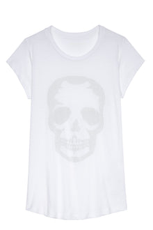 Skinny Skull Studs Tee Shirt  | White