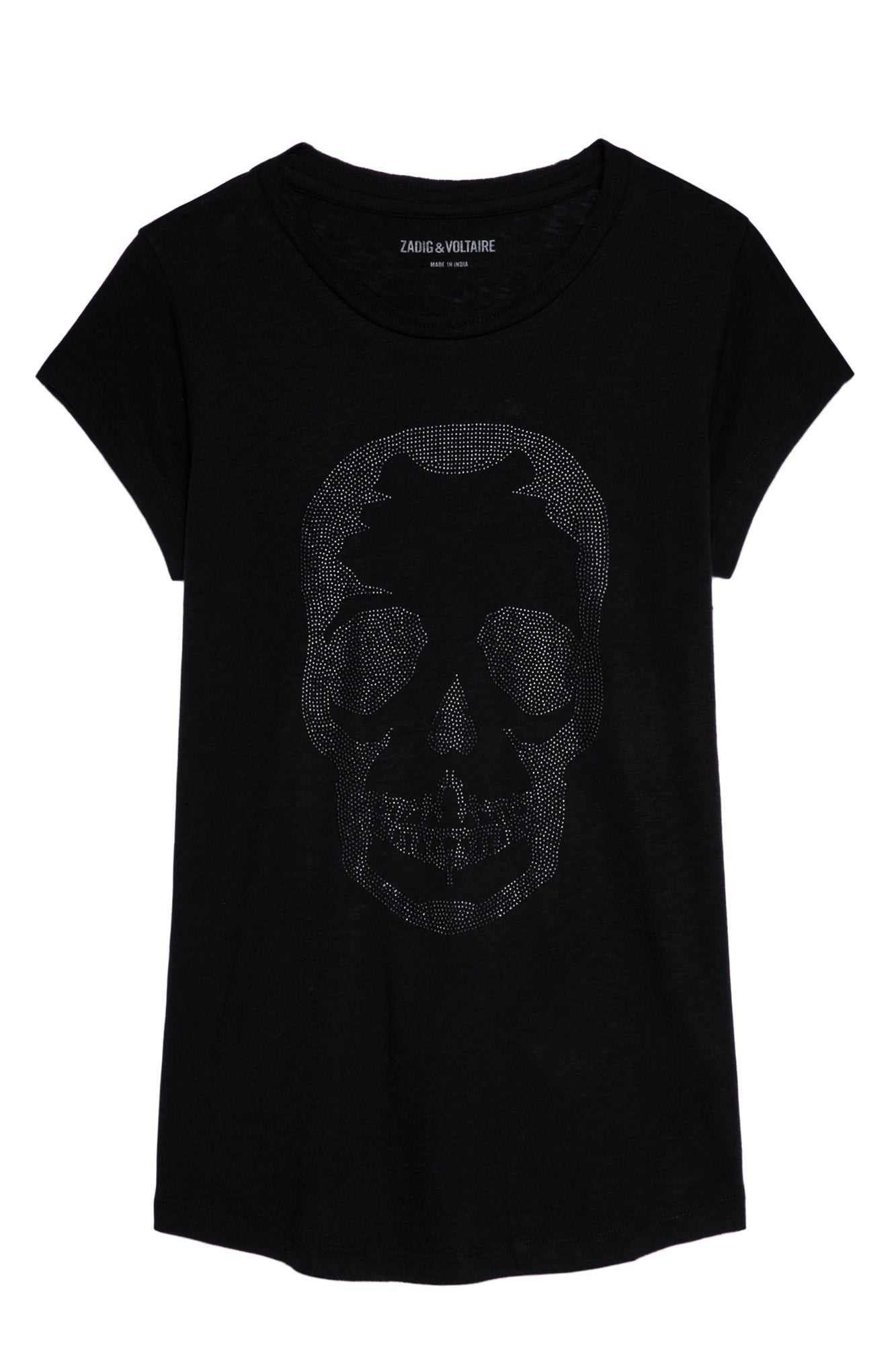 Skinny Skull Studs Tee Shirt  | Black