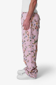 Jacquard Rose Cargo Pants | Pink