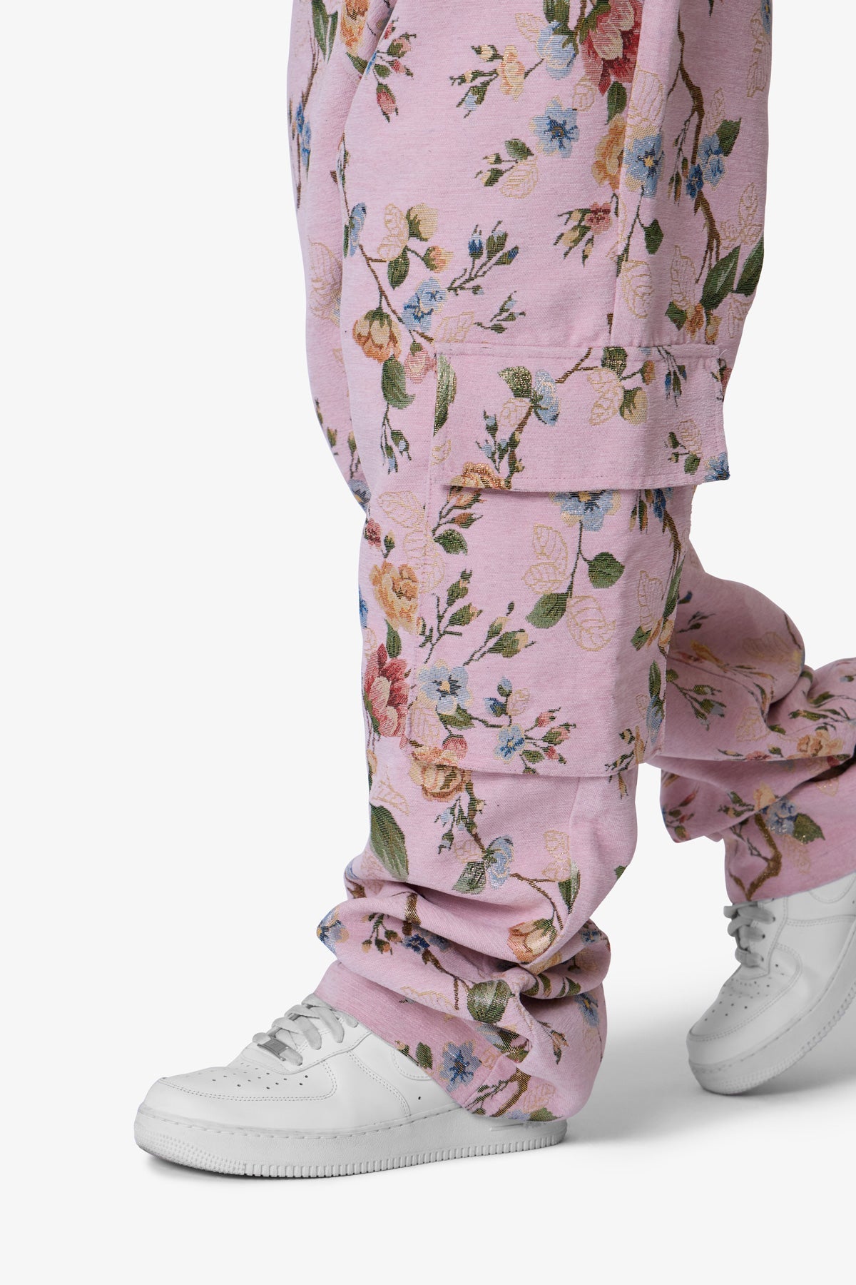 Jacquard Rose Cargo Pants | Pink