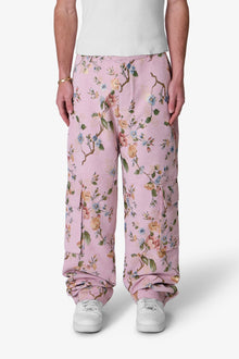 Jacquard Rose Cargo Pants | Pink