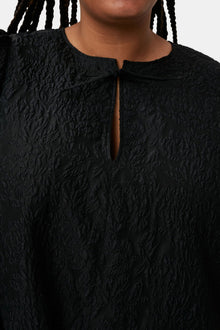 Jacquard Organza Mini Dress | Black