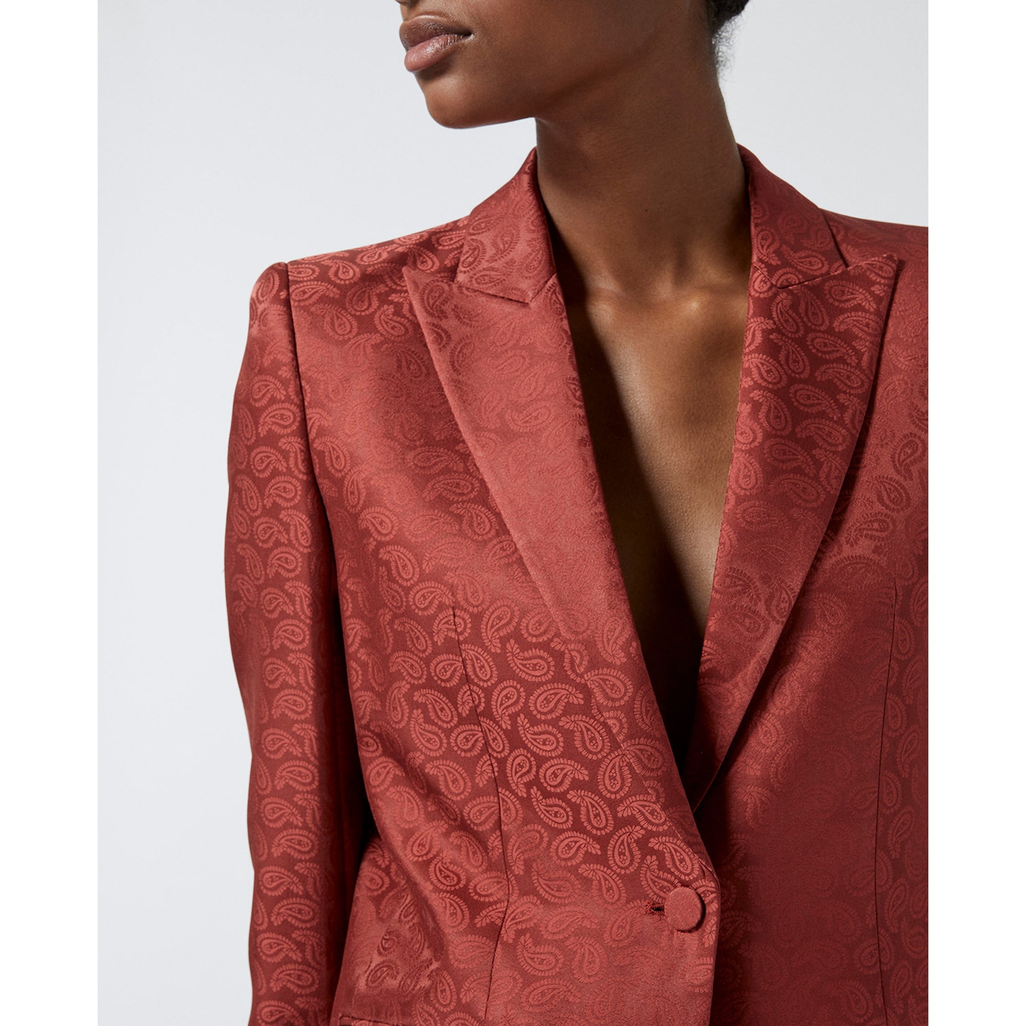 Jacquard Satin Suit Jacket | Women | Pink