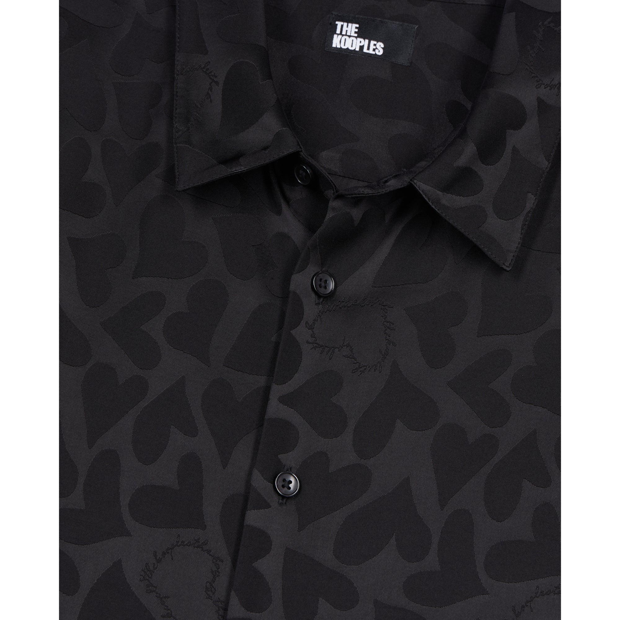 Jacquard Shirt With Hearts | Men | Black