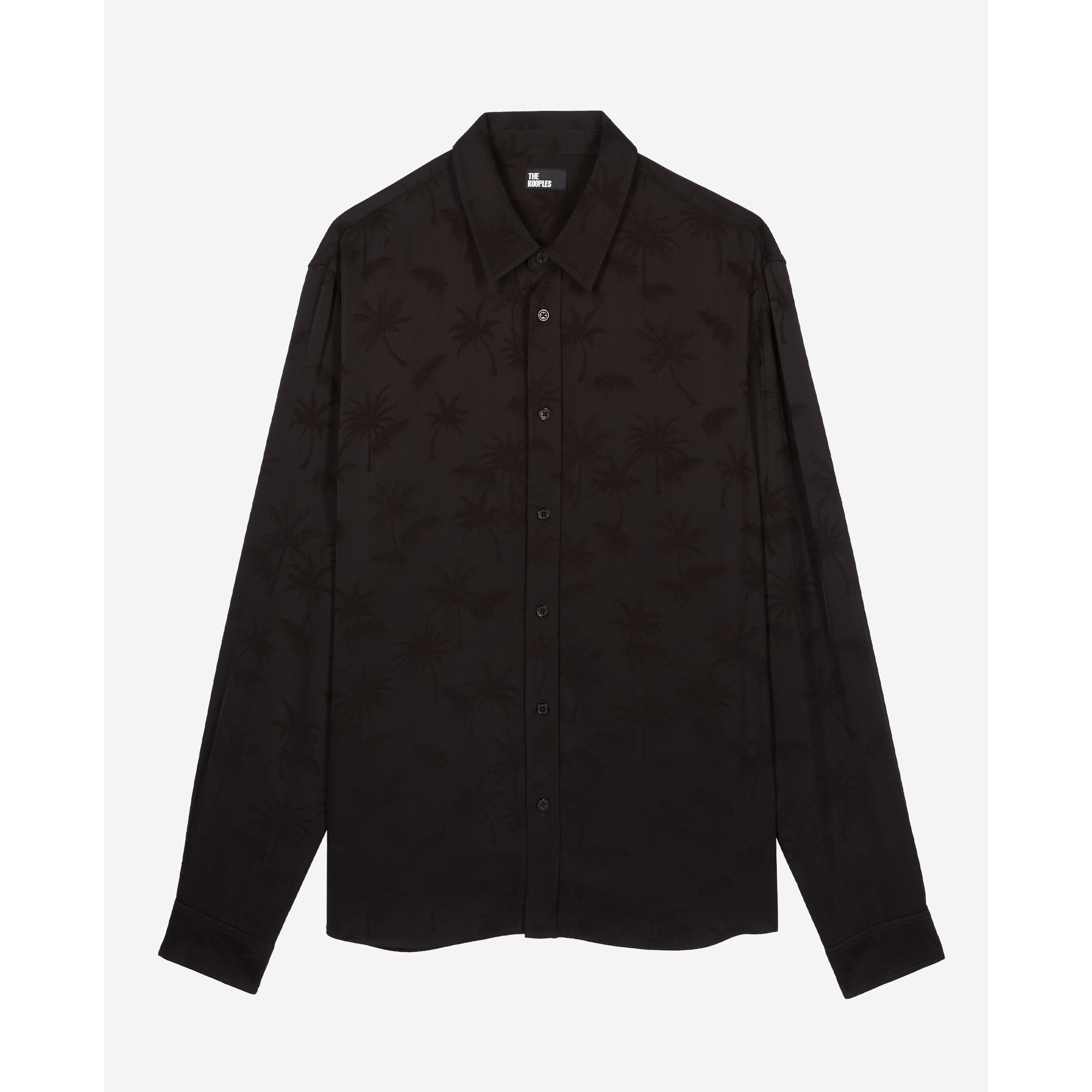 Jacquard Shirt With Palm Trees | Men | Black