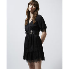 Jacquard Short-Sleeve Rock-Style Dress | Women | Black